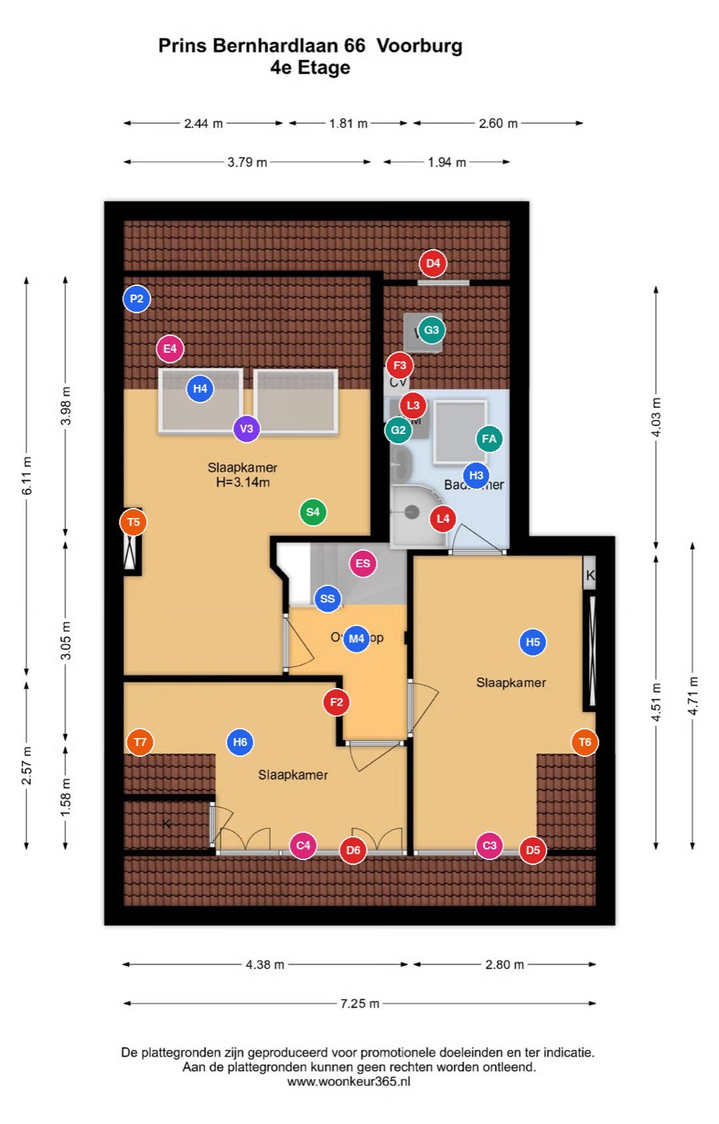 Floorplan of the fourth floor with every smart device marked