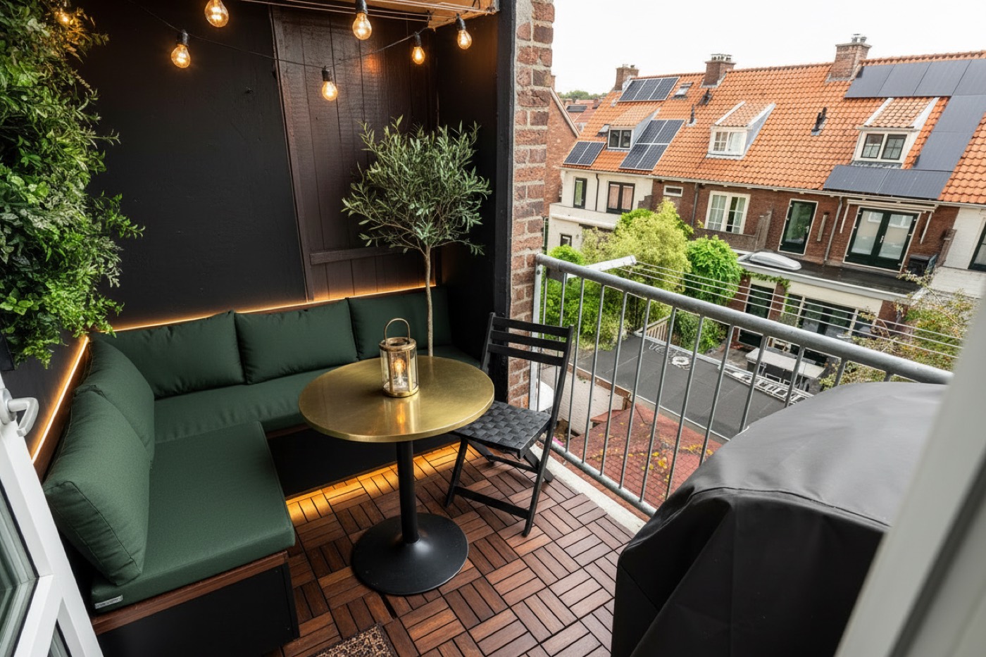 The balcony with plants